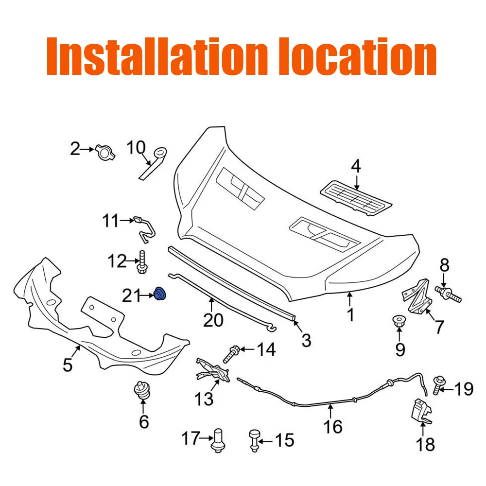 Retenedor soporte capó Ford Focus MK1 (2000-2007) - imagen 2