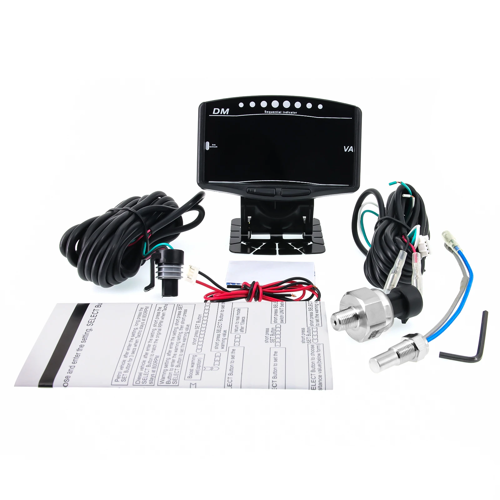 Medidor 5 en 1 tacómetro presión aceite voltaje temperatura agua 12V-24V - imagen 3
