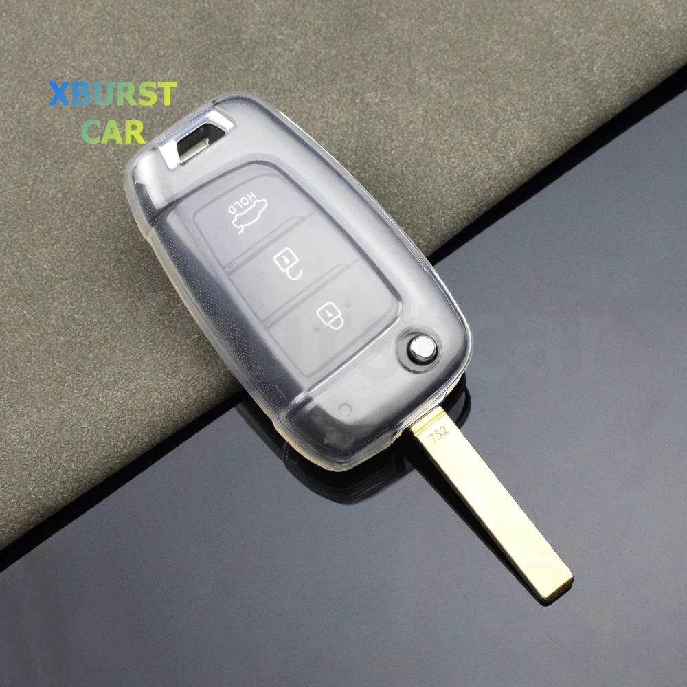 Funda transparente de TPU para llave Hyundai i30, Tucson y Kona