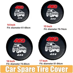 Cubierta de neumático de repuesto de coche de cuero de PVC, cubierta de neumático de rueda de repuesto para vehículo todoterreno, Protector de bolsa de coche, Protector solar impermeable, 14-17 pulgadas