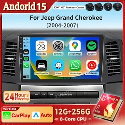 Radio Android 15 2K con CarPlay para Jeep Grand Cherokee 2004-2007