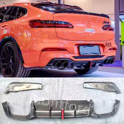 Difusor trasero para BMW X4 G02 y X4 M F98, acabado carbono