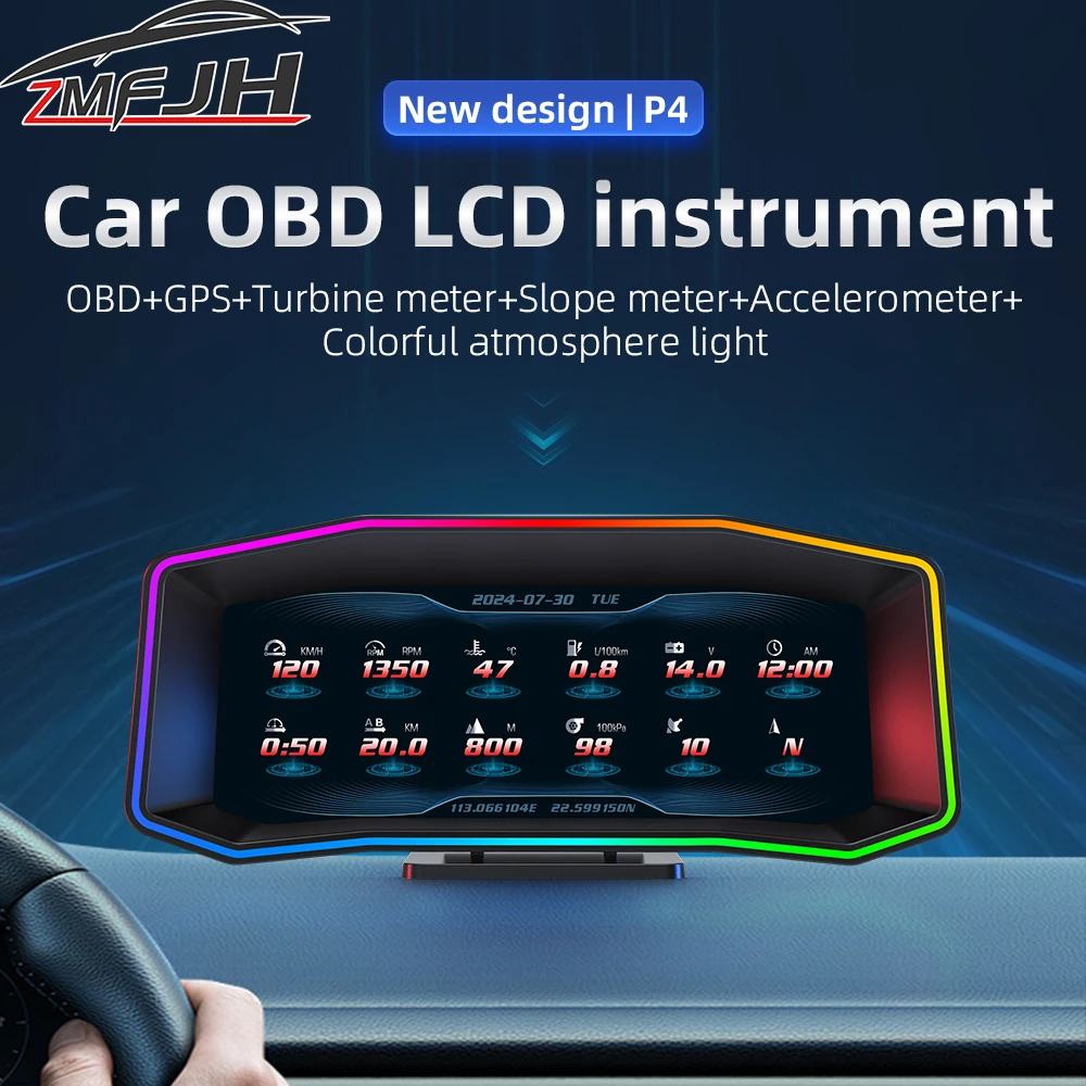 Medidor de inclinación OBD GPS con velocímetro y tacómetro