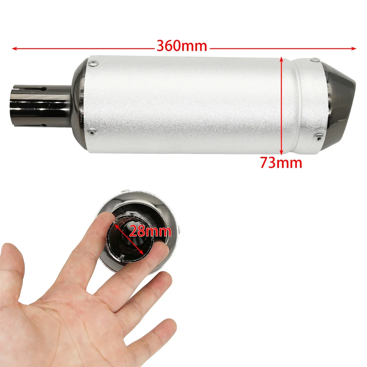 Silenciador de escape de 28 mm para moto PIT PRO, ATV y scooter - imagen 2