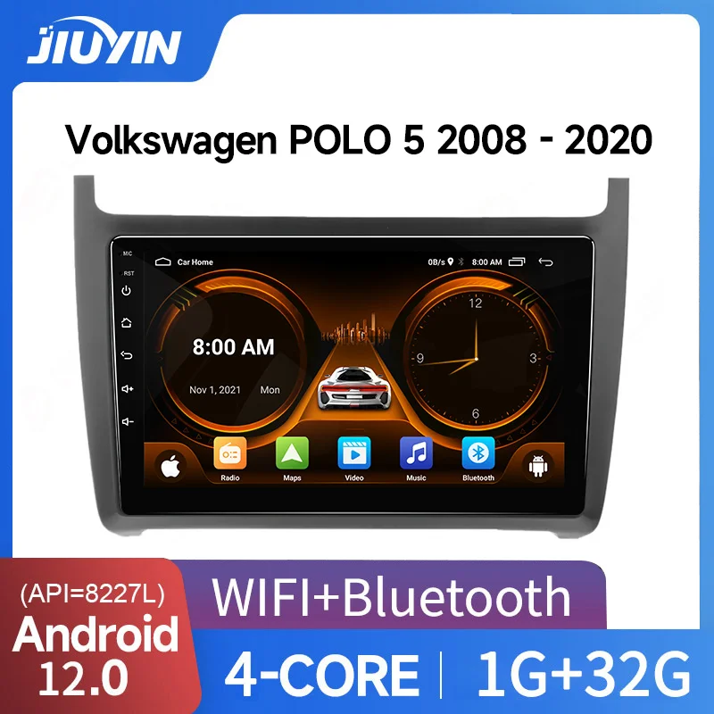 Radio coche Android 12 GPS navegación para Volkswagen Polo 2008-2020