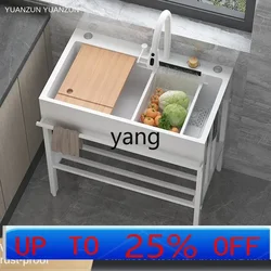 Fregadero de cocina acero inoxidable con soporte para hogar