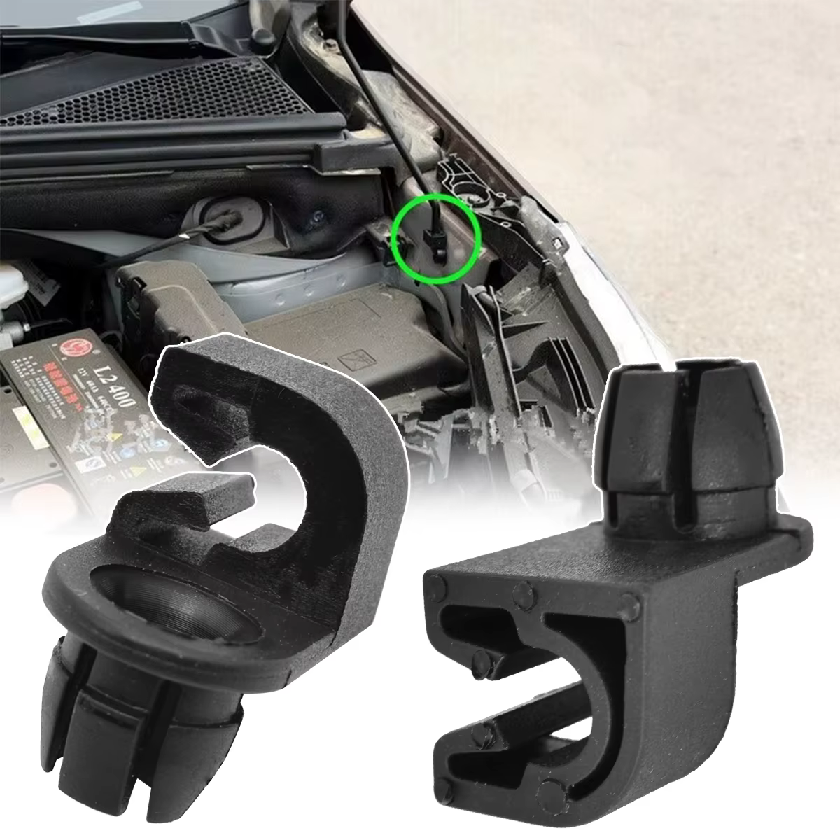 Clip soporte varilla capó Prod – Citroën C3/C4, Peugeot 208/308