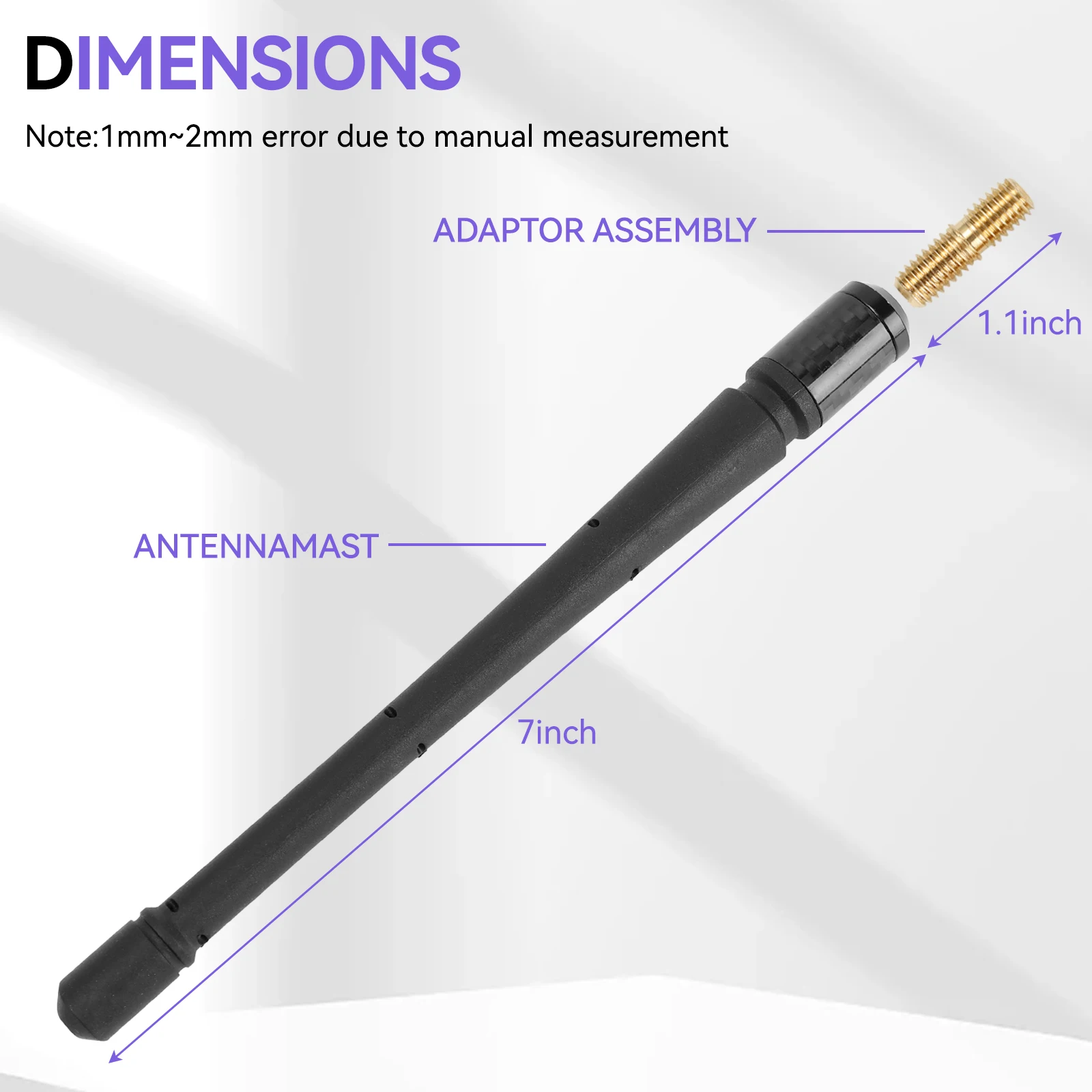 Antena corta de techo FM de 7 pulgadas para Jeep Wrangler JK/JL - imagen 3