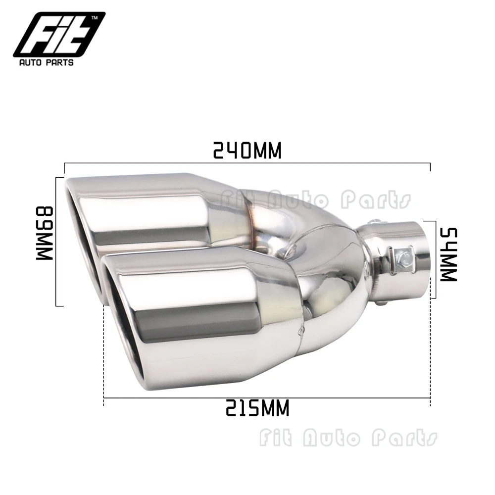 Terminales escape inoxidable doble 54-89 mm – Puntas redondas universales