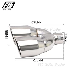 Terminales escape inoxidable doble 54-89 mm – Puntas redondas universales