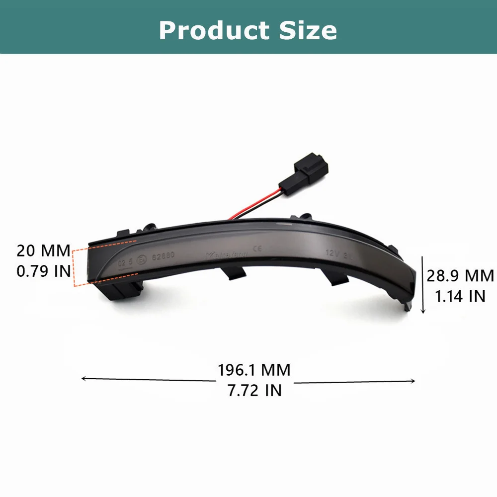 Luz de giro LED dinámica para espejo lateral VW – Jetta, Gol, Spacefox - imagen 3