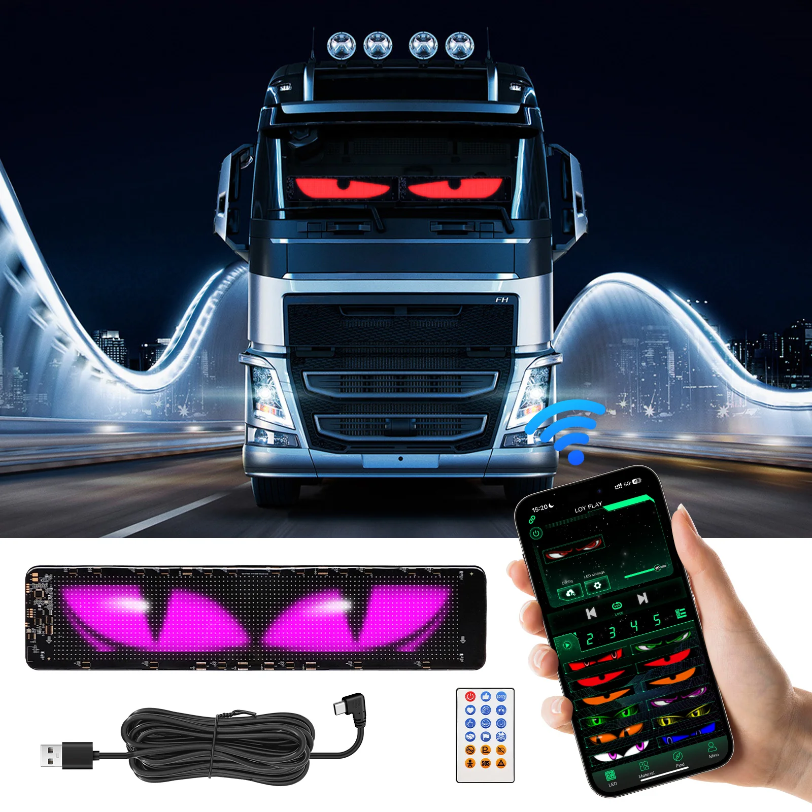 Pantalla LED matriz RGB graffiti para coche y camión USB - imagen 3