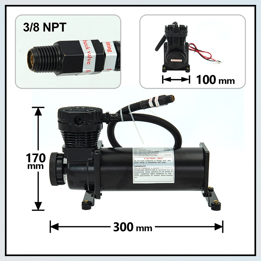 Compresor de suspensión neumática universal – bomba con accesorios - imagen 5