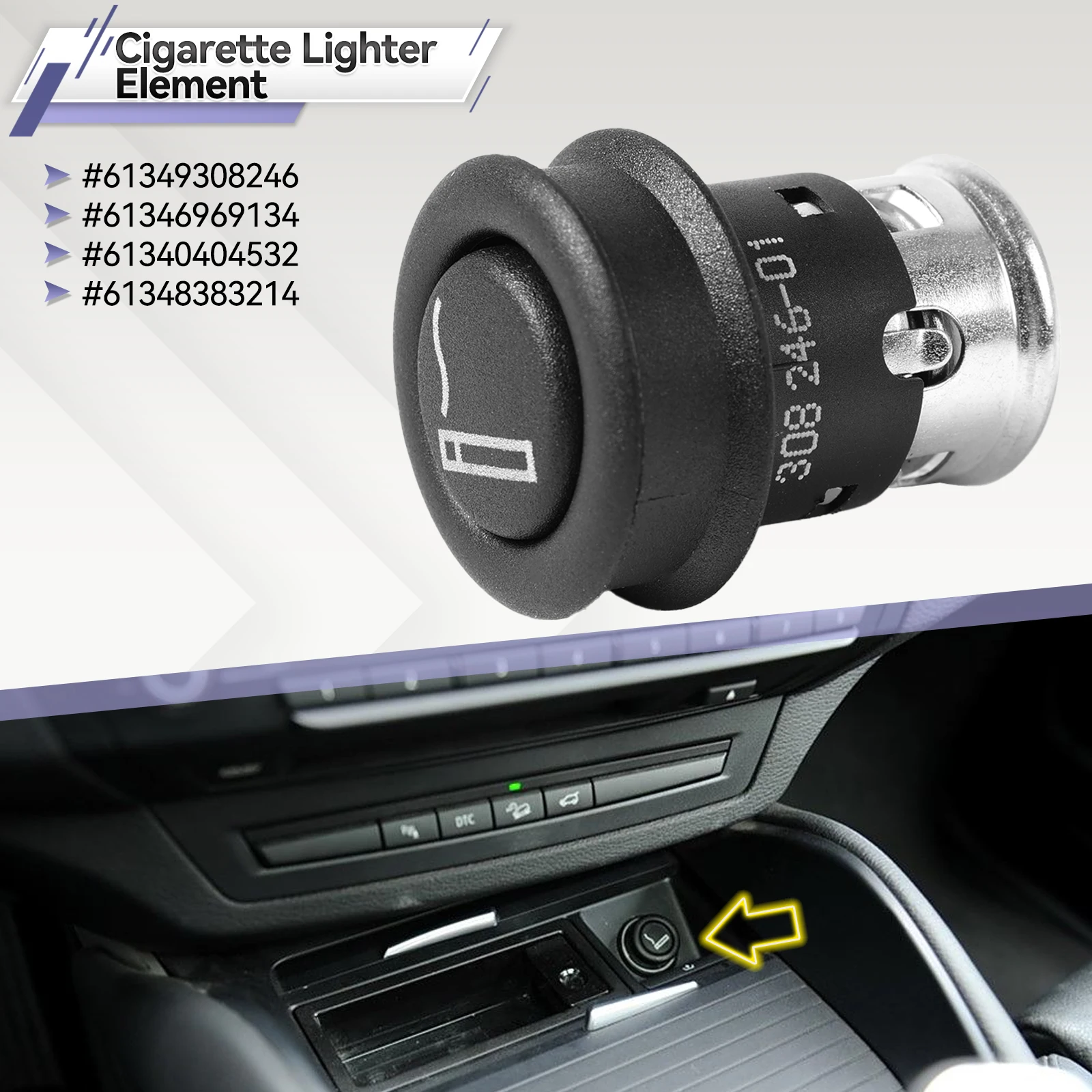 BMW 61349308246 Toma de mechero para Series 1-7, X3, X5 y X6 - imagen 3