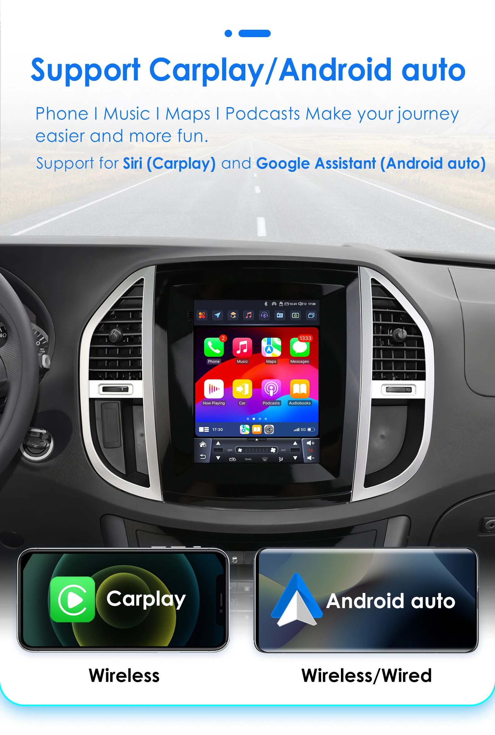Radio Hizpo estilo Tesla para Mercedes Vito W447 2014-2020 CarPlay - imagen 3
