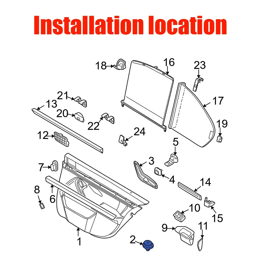 BMW 51411973500 Abrazadera de revestimiento de panel de puerta X5 E53 - imagen 2