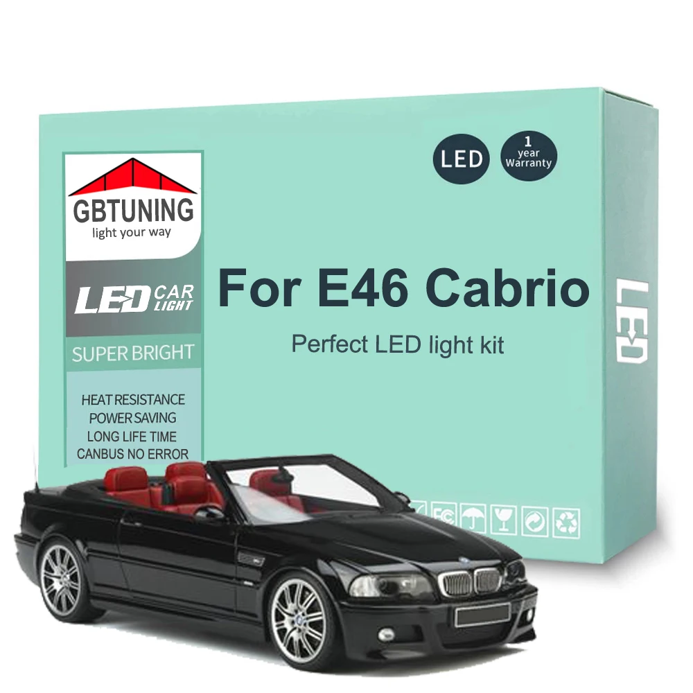 13 Uds. Accesorios de bombilla LED Interior para BMW Serie 3 E46 Convertible Cabrio 2000-2005 Canbus lámpara de matrícula de techo de coche