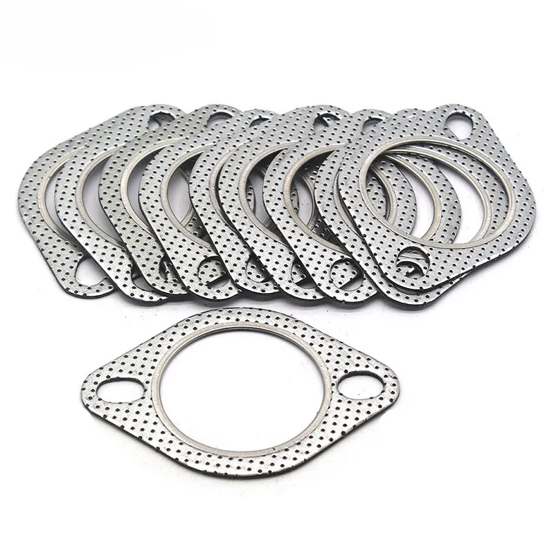 10 Uds 2,5 "63mm 2 pernos junta de escape de alta temperatura Turbo colector cabezal brida de tubo de descarga