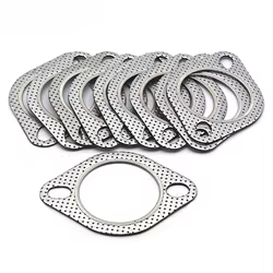 10 Uds 2,5 "63mm 2 pernos junta de escape de alta temperatura Turbo colector cabezal brida de tubo de descarga