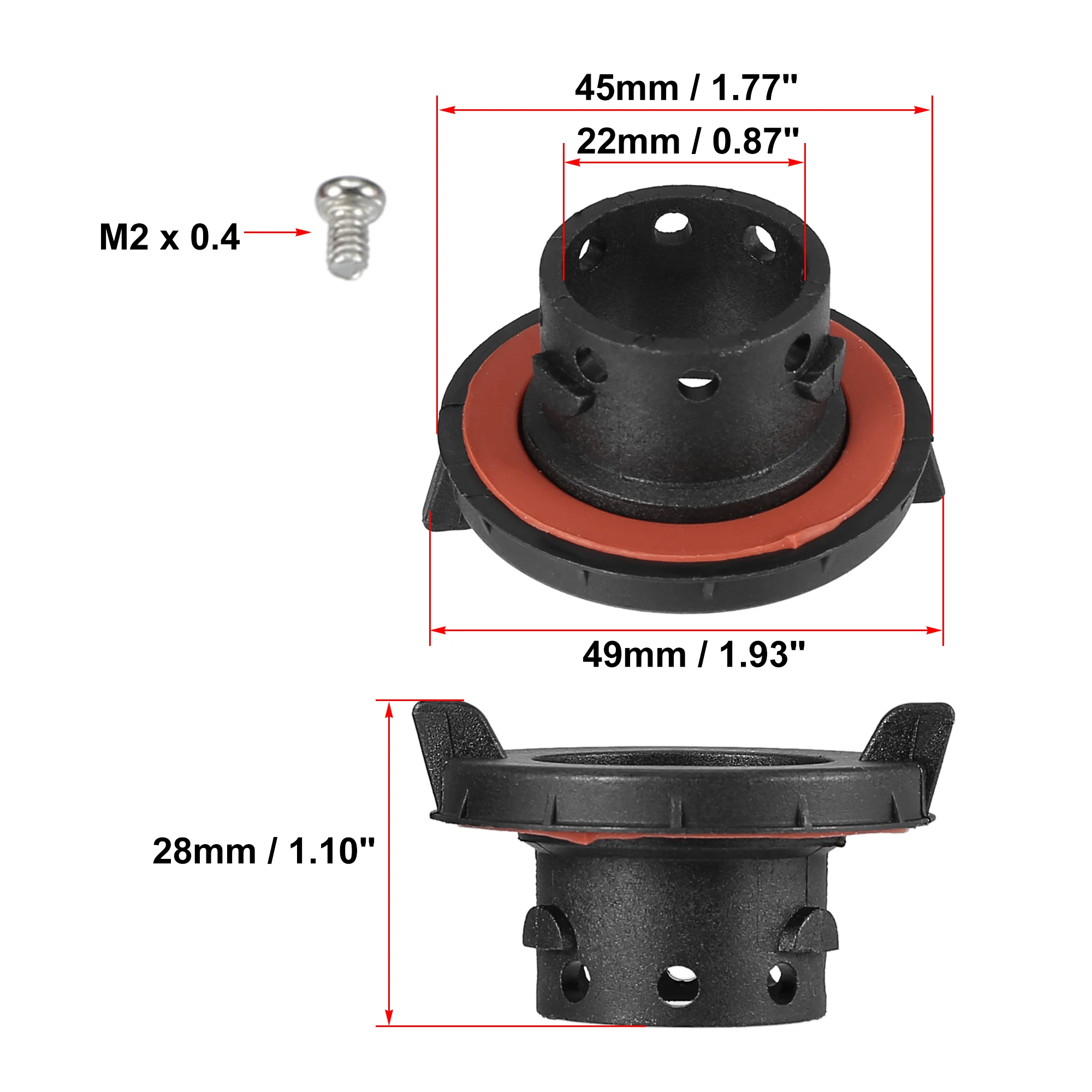 X Autohaux adaptador bombilla LED H13 universal negro para faros coche - imagen 3