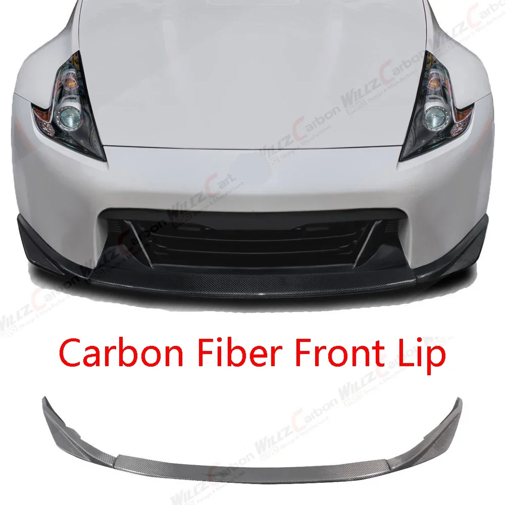 Para Nissan 370Z-Z34 2009-2012 años modificación del kit de carrocería del labio delantero de fibra de carbono