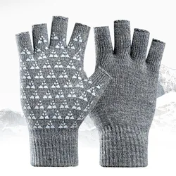 Guantes sin dedos de punto acrílico unisex para invierno