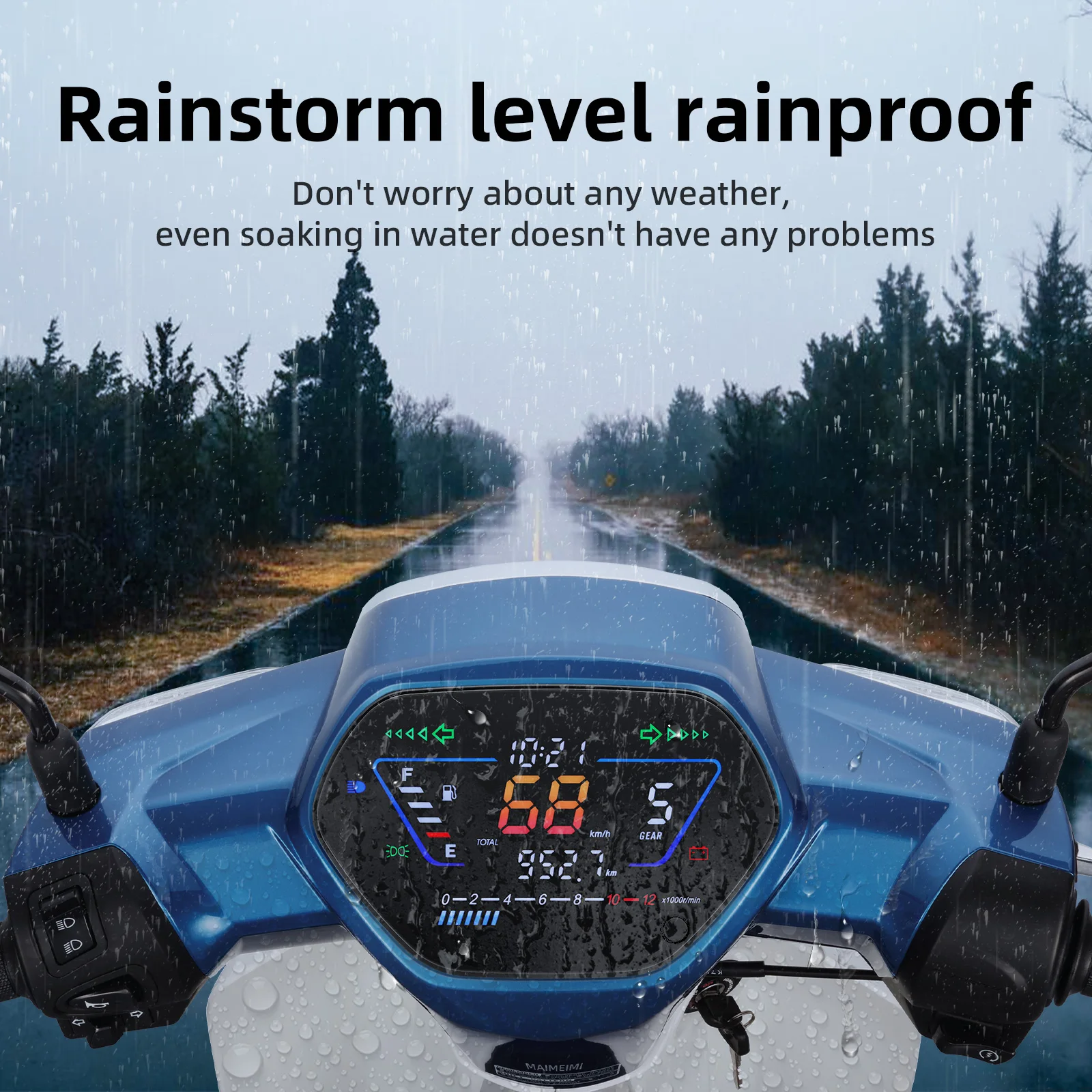 Velocímetro Digital para motocicleta, tacómetro LCD, odómetro, instrumento para Honda Wave, Honda WAVE100 110 - imagen 3