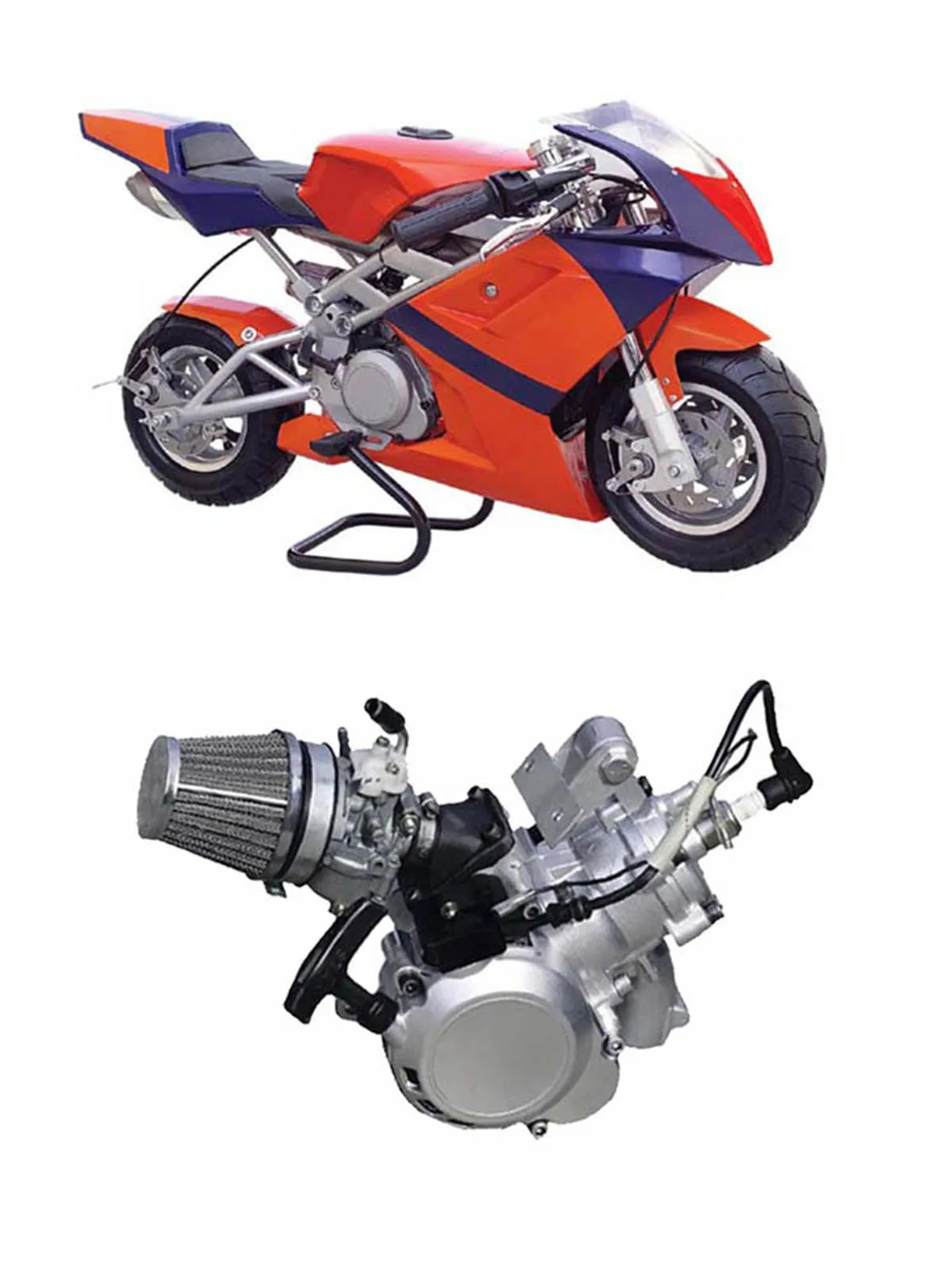 Cárter de fibra de carbono Blata B1 MT A4 – Mini Moto 39cc - imagen 5