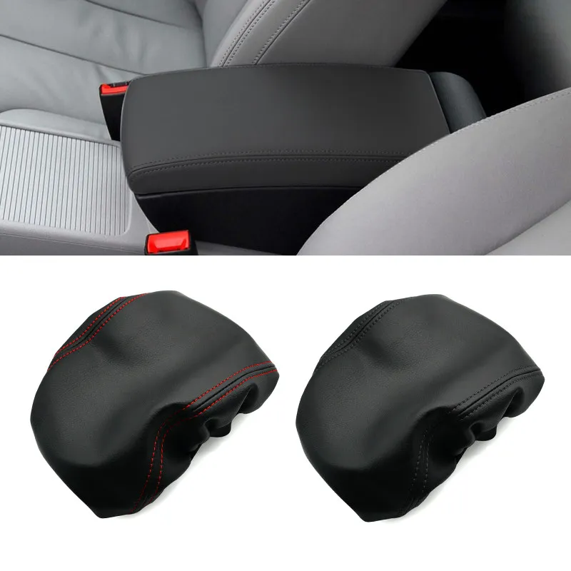 Para VW Passat B6 2005 2006 2007 2008 2009 tapa de consola central Interior de coche almohadilla de reposabrazos cubierta protectora embellecedor de cuero de microfibra