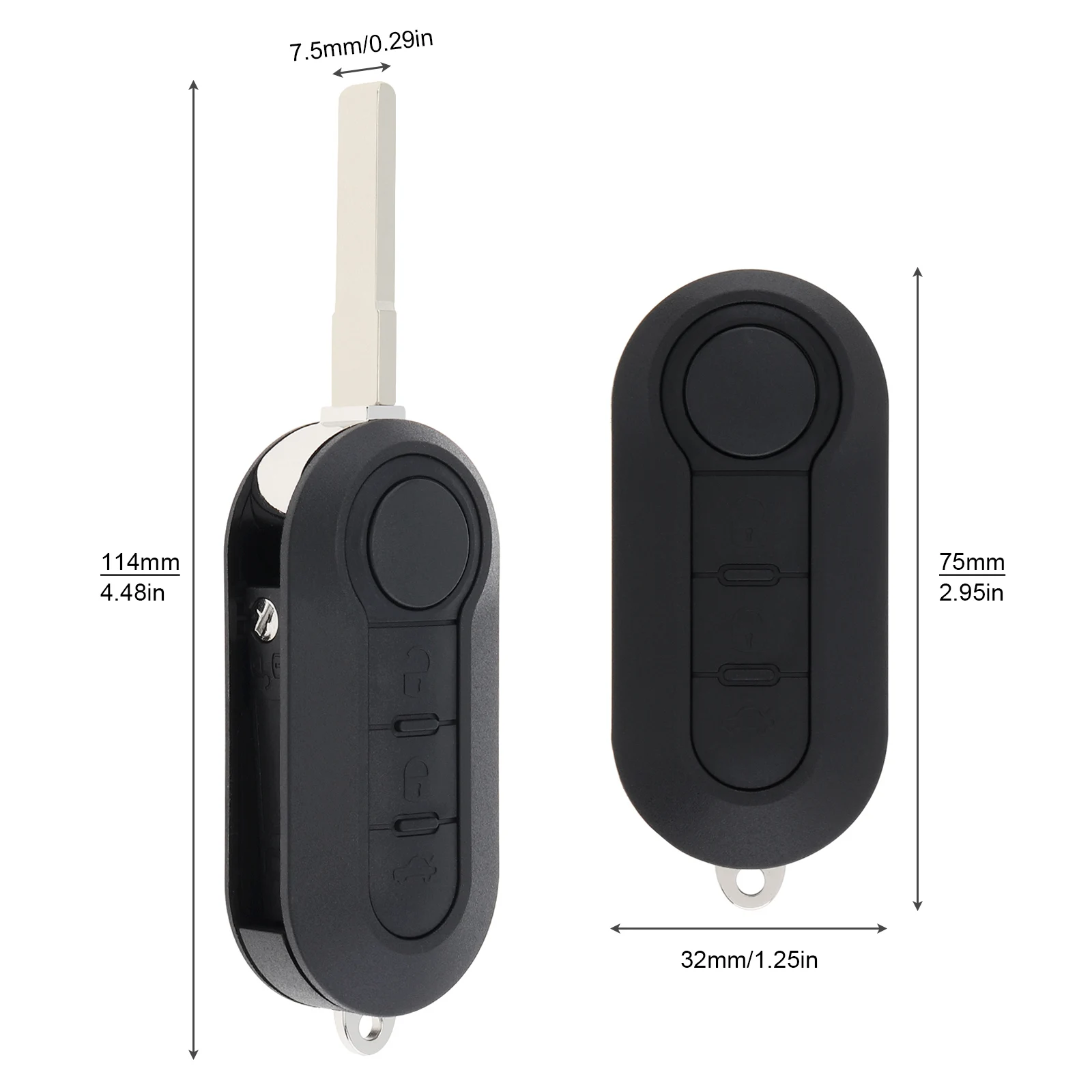 Carcasa plegable llave coche 3 botones Fiat Ducato y Doblo - imagen 3