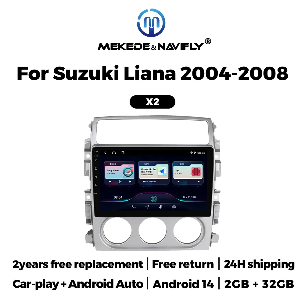 MEKEDE Radio multimedia Android 14 de 9 pulgadas para Suzuki Liana