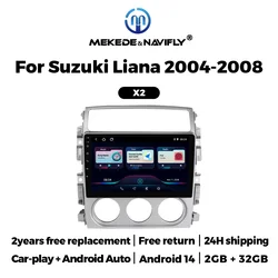 MEKEDE Radio multimedia Android 14 de 9 pulgadas para Suzuki Liana