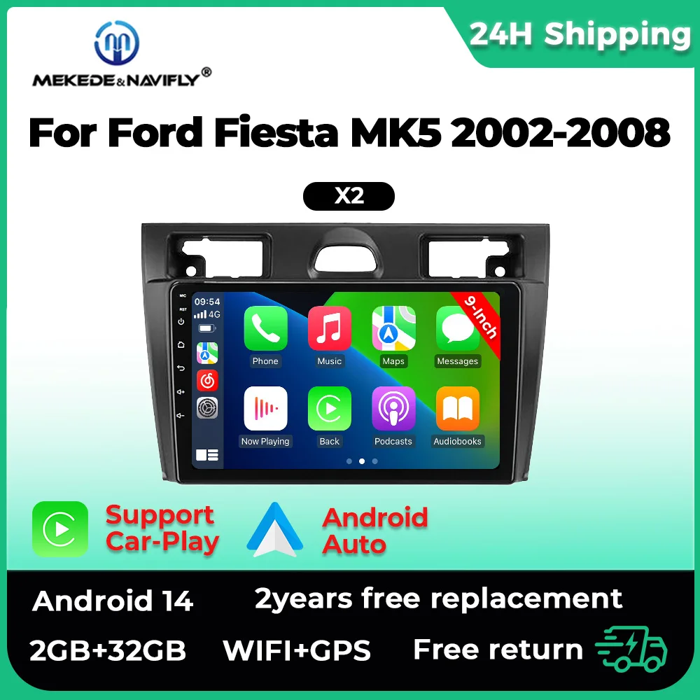 MEKEDE radio con CarPlay y Android Auto para Ford Fiesta