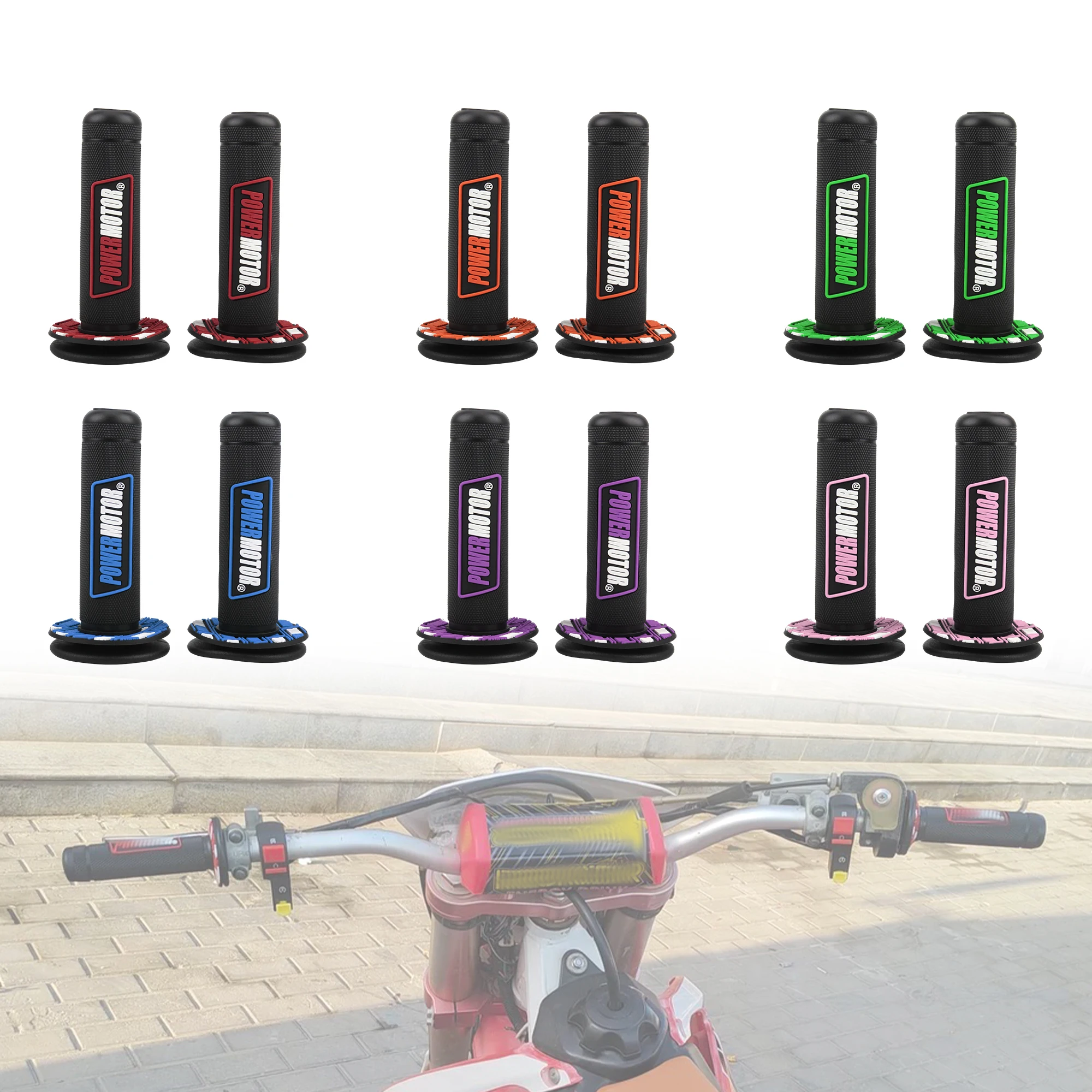 Empuñaduras goma doble 7/8 para moto Honda Yamaha Kawasaki - imagen 3