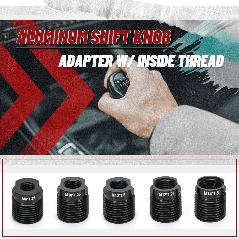 Adaptador pomo de cambio aluminio roscas internas M8 a M14 - imagen 2