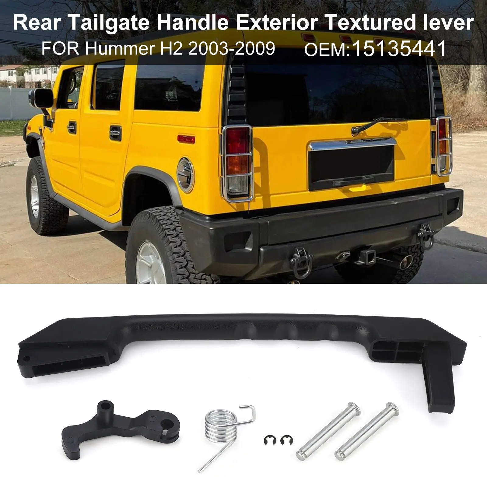 Pomo cierre portón trasero Hummer H2 2003-2009 negro ref. 15135441 - imagen 3
