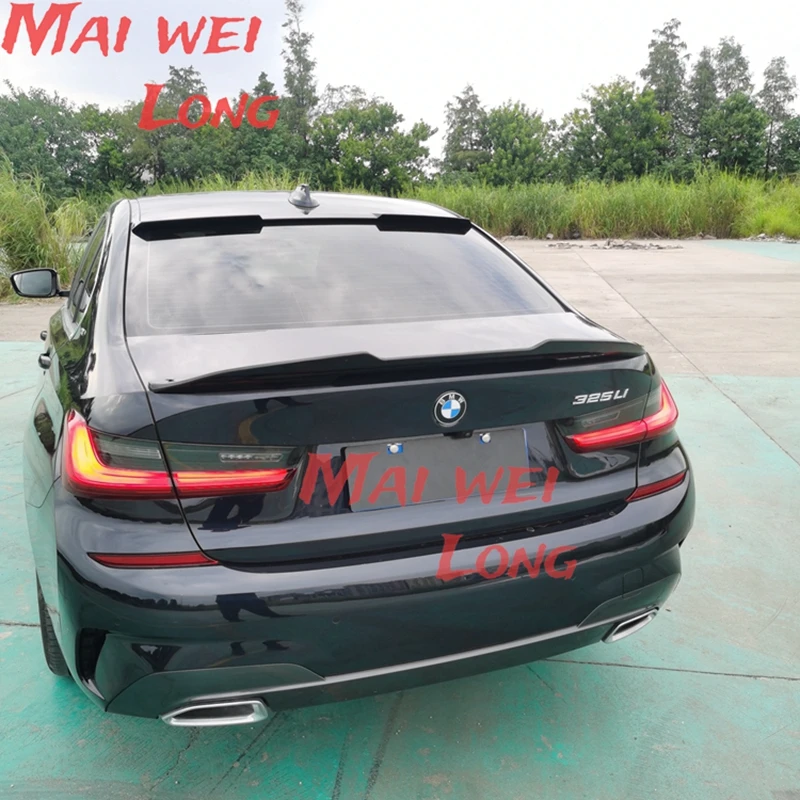 Para 2019-2023 BMW Serie 3 G20 320i 330i PSM estilo ABS plástico coche carbono negro brillante tapa del maletero trasero alerón del coche alas Tuning - imagen 4