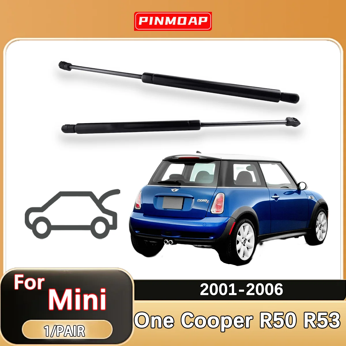 Varilla de gas para portón Mini One Cooper R50 R53 2001-2006
