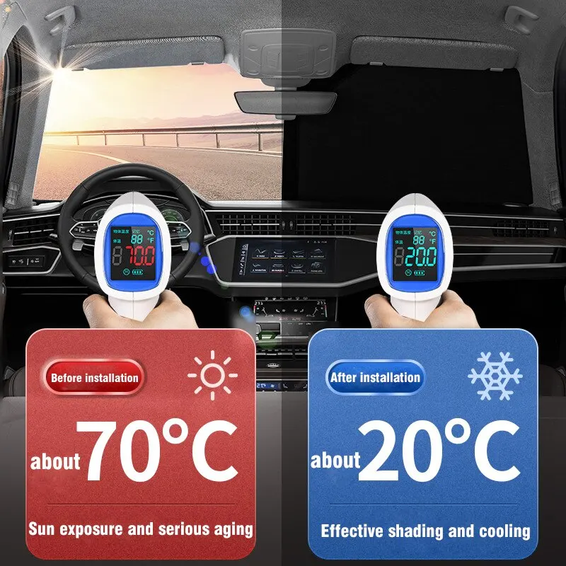 Parasol doble capa para parabrisas coche – protección UV - imagen 5