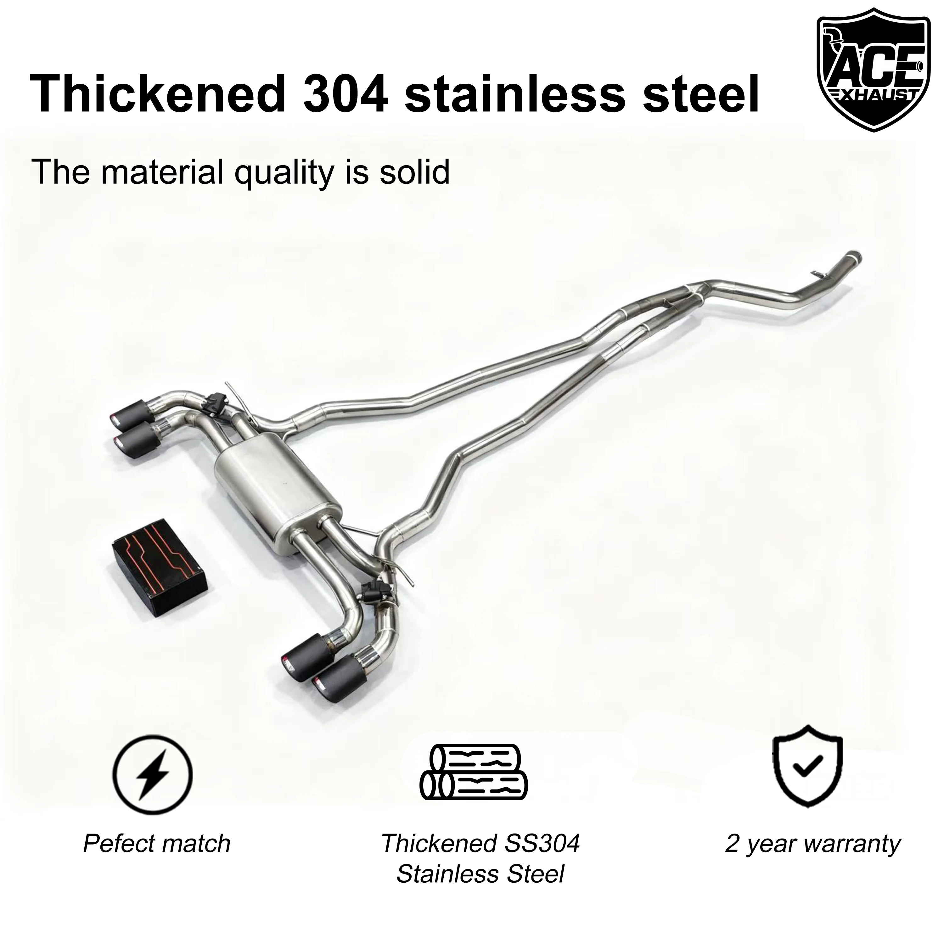 Escape Catback ACE BMW 5 Series G30 G31 G38 B58 3.0T con válvula - imagen 3