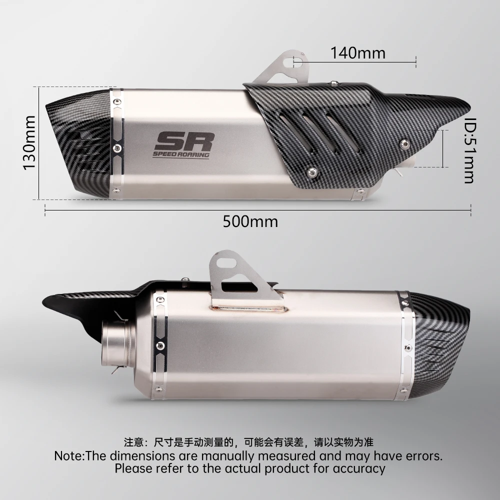 Silenciador universal doble salida 51 mm para escape de moto - imagen 2