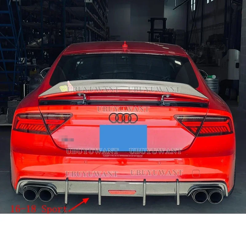 Difusor trasero fibra de carbono Audi A7 2016-2018 – Alerón labios - imagen 4