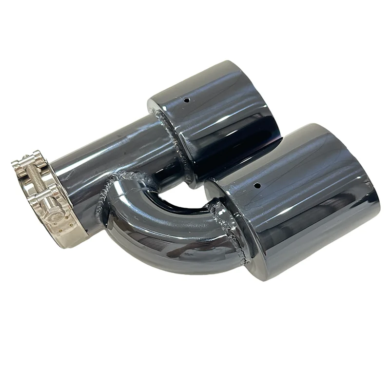 Tubo de escape en forma H con silencioso negro – acero inoxidable - imagen 5