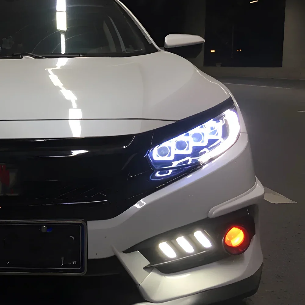 Conjunto faros LED Honda Civic X 10ª 2016-2021, estilo Bugatti