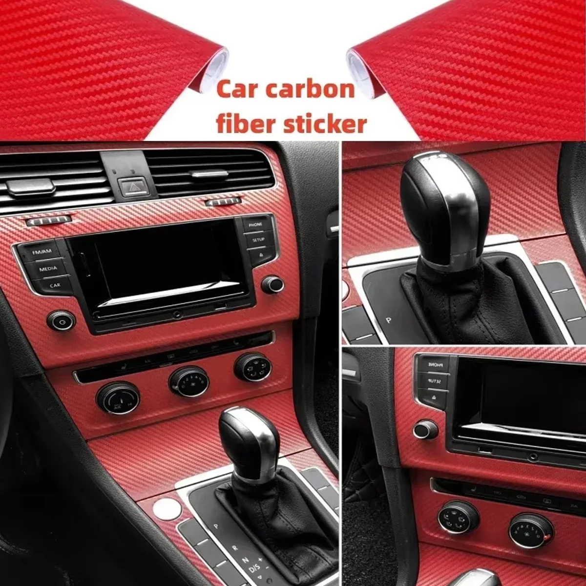 Vinilo fibra de carbono 3D impermeable para interior coche - imagen 3
