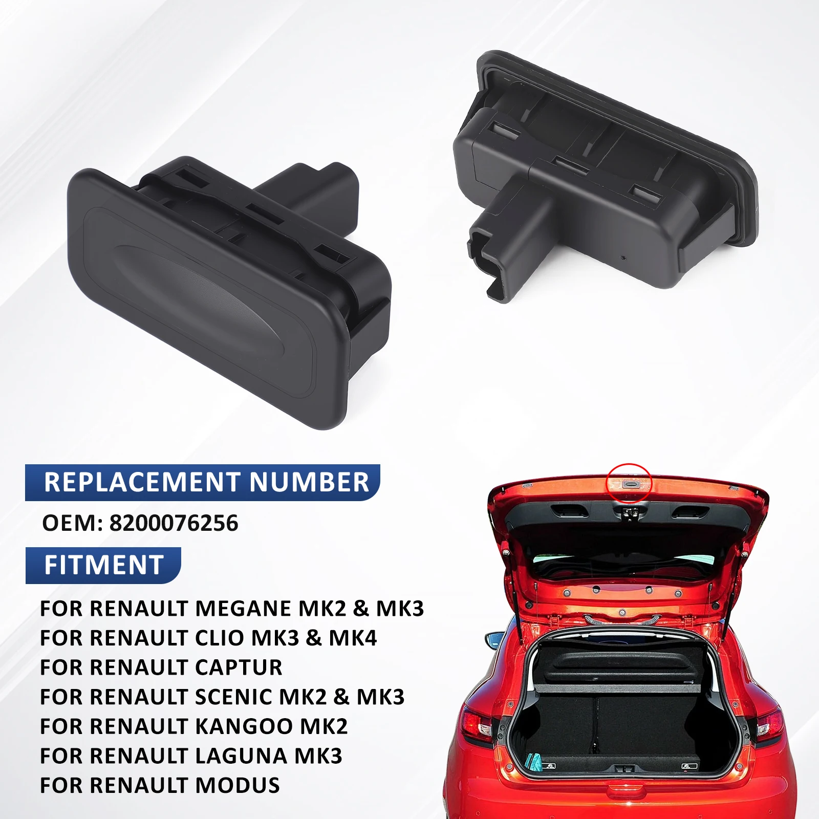 8200076256 Interruptor de maletero Renault Clio, Kangoo y Mégane - imagen 2