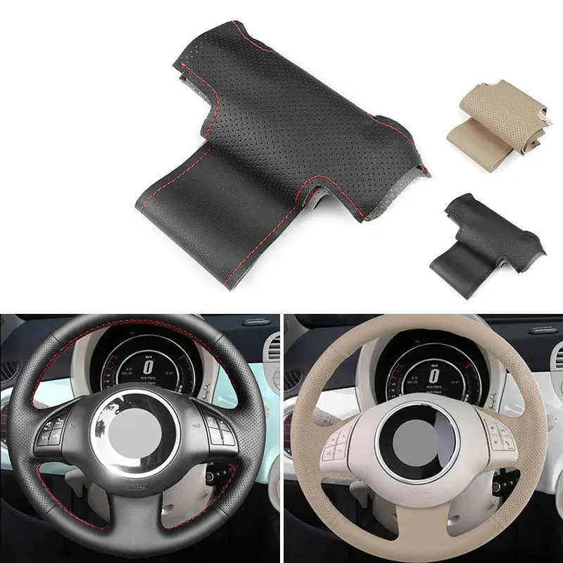 Embellecedor volante Fiat 500, 500C y 500e – microfibra perforada - imagen 2