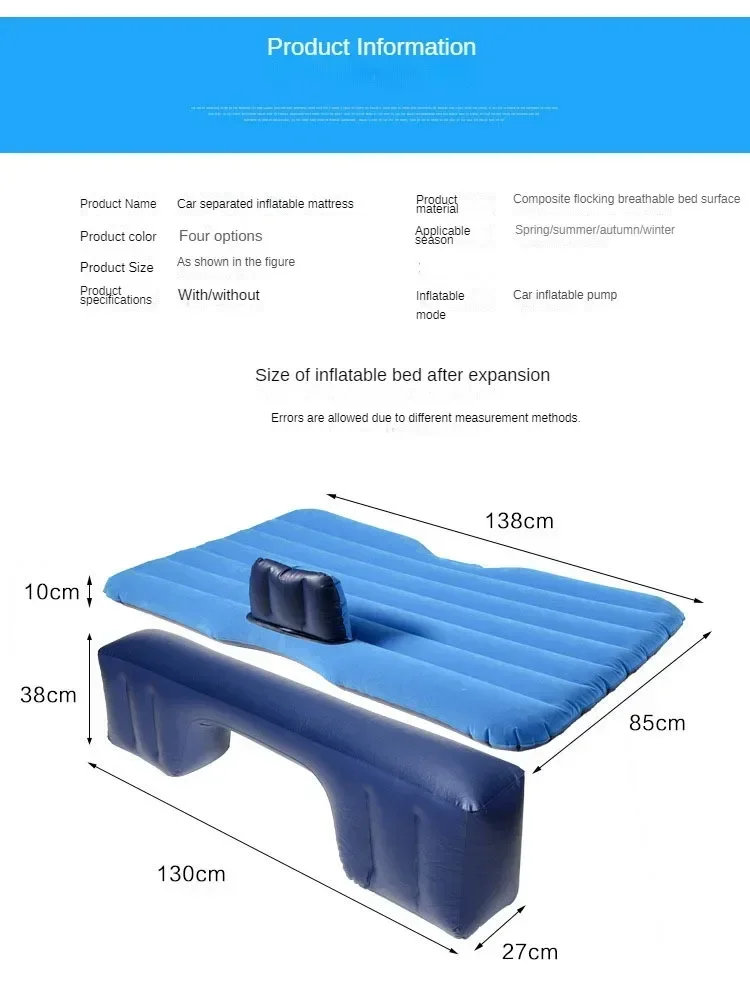 Colchón inflable universal para coche SUV – cama de aire viaje acampada - imagen 5