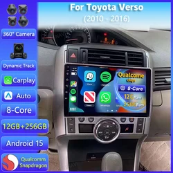 Radio multimedia Android 15 con CarPlay para Toyota Verso 2010-2016