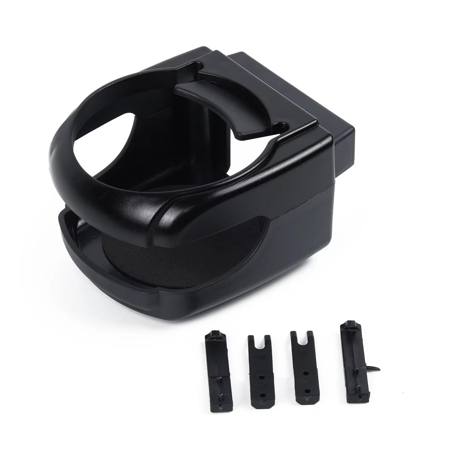 Soporte negro para taza instalado en la salida de aire del coche